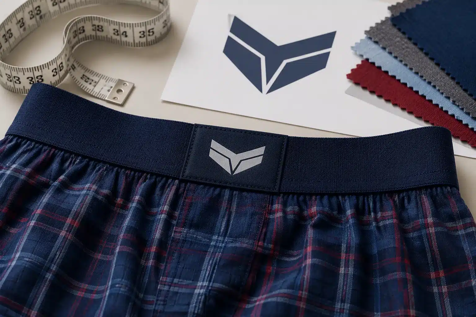 Boxershorts eigener Logo Bund herstellen